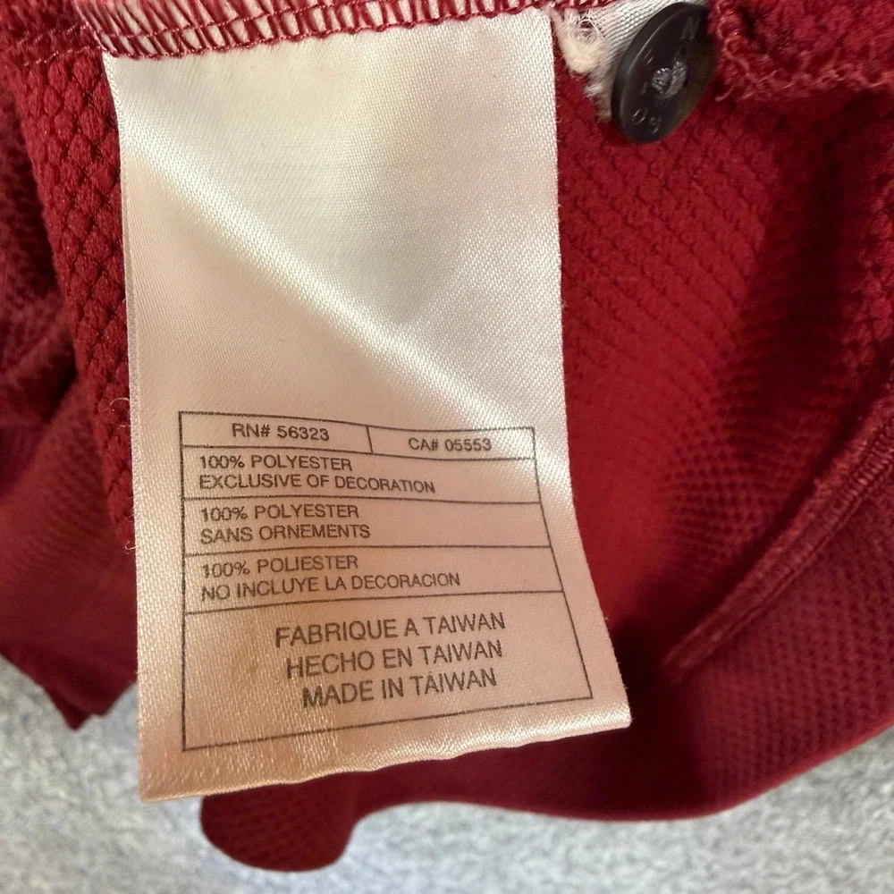 Nike Golf Polo Shirt Sphere Dry Mens L Long Sleeve Burgundy Red Textured L